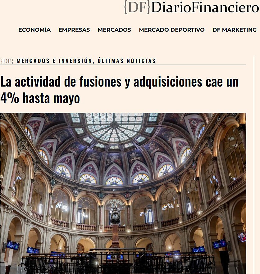 La actividad de fusiones y adquisiciones cae un 4% hasta mayo